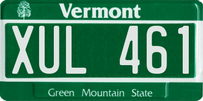 VT license plate XUL461