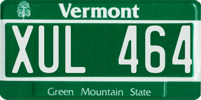 VT license plate XUL464