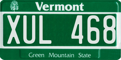 VT license plate XUL468