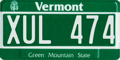 VT license plate XUL474