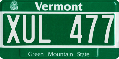 VT license plate XUL477