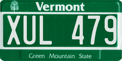 VT license plate XUL479