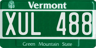 VT license plate XUL488