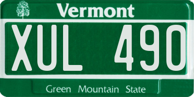 VT license plate XUL490