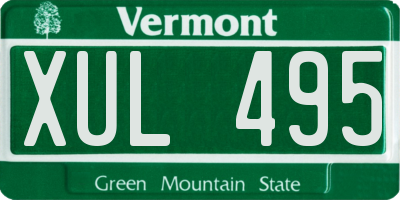VT license plate XUL495