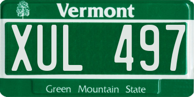 VT license plate XUL497