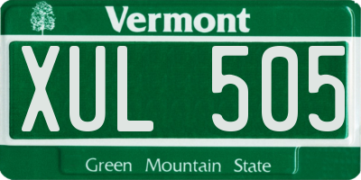 VT license plate XUL505