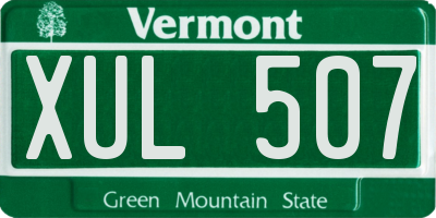 VT license plate XUL507