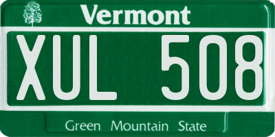 VT license plate XUL508