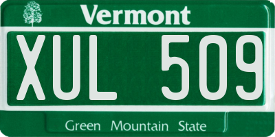 VT license plate XUL509