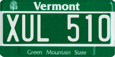 VT license plate XUL510