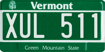 VT license plate XUL511