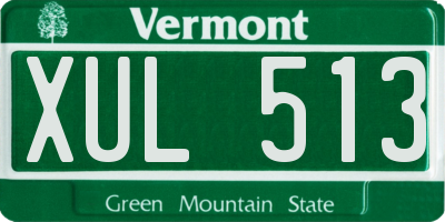 VT license plate XUL513
