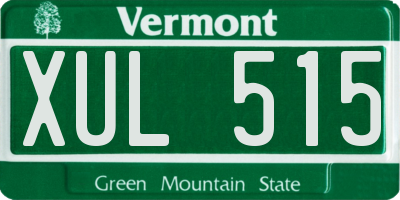 VT license plate XUL515