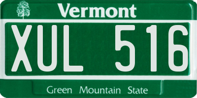 VT license plate XUL516