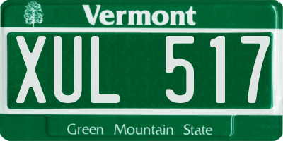VT license plate XUL517