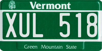 VT license plate XUL518