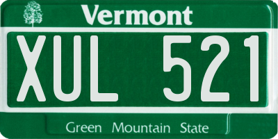 VT license plate XUL521