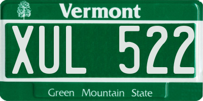 VT license plate XUL522