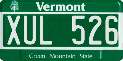 VT license plate XUL526