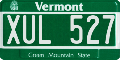 VT license plate XUL527