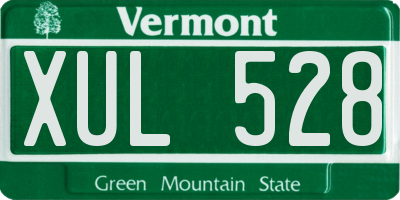 VT license plate XUL528