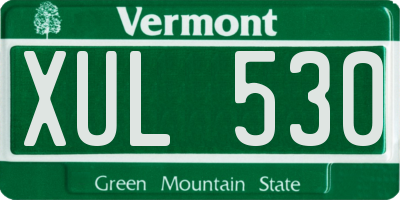 VT license plate XUL530