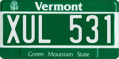 VT license plate XUL531