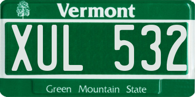 VT license plate XUL532