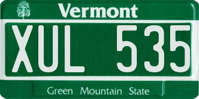 VT license plate XUL535