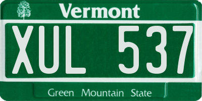 VT license plate XUL537