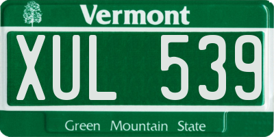 VT license plate XUL539