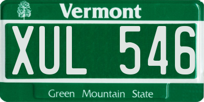 VT license plate XUL546