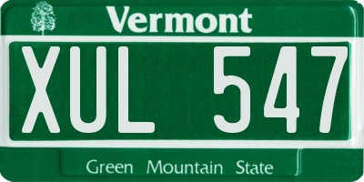 VT license plate XUL547