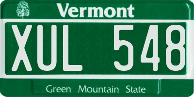 VT license plate XUL548