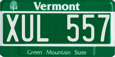 VT license plate XUL557