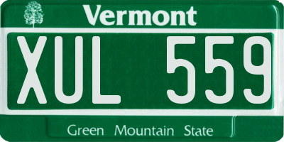 VT license plate XUL559