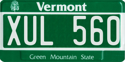 VT license plate XUL560