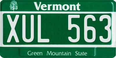 VT license plate XUL563