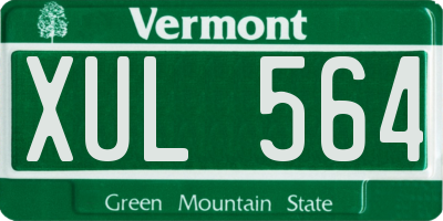 VT license plate XUL564
