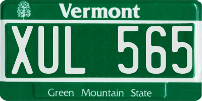 VT license plate XUL565