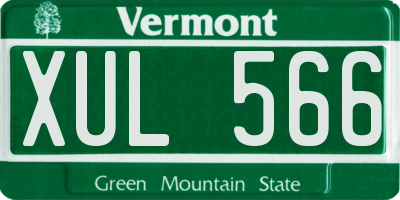 VT license plate XUL566
