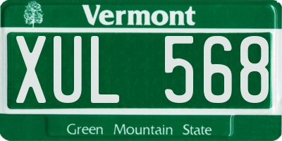 VT license plate XUL568