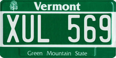 VT license plate XUL569