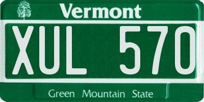 VT license plate XUL570