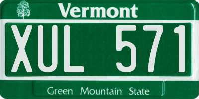 VT license plate XUL571