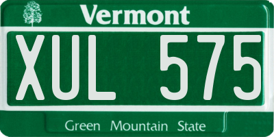 VT license plate XUL575