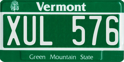 VT license plate XUL576