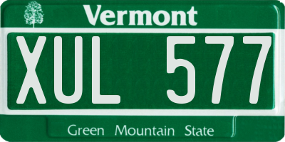 VT license plate XUL577