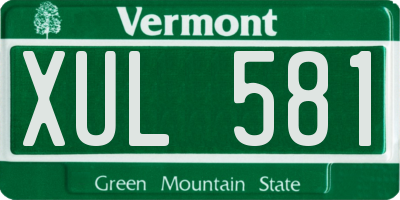 VT license plate XUL581